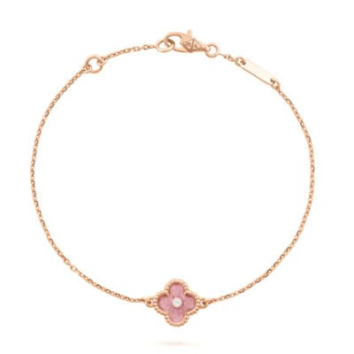CLOVER SINGLE PINK FLOWER BRACELET