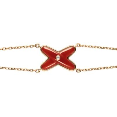 JEUX BRACELET CARNELIAN ROSE GOLD 1 DIAMOND