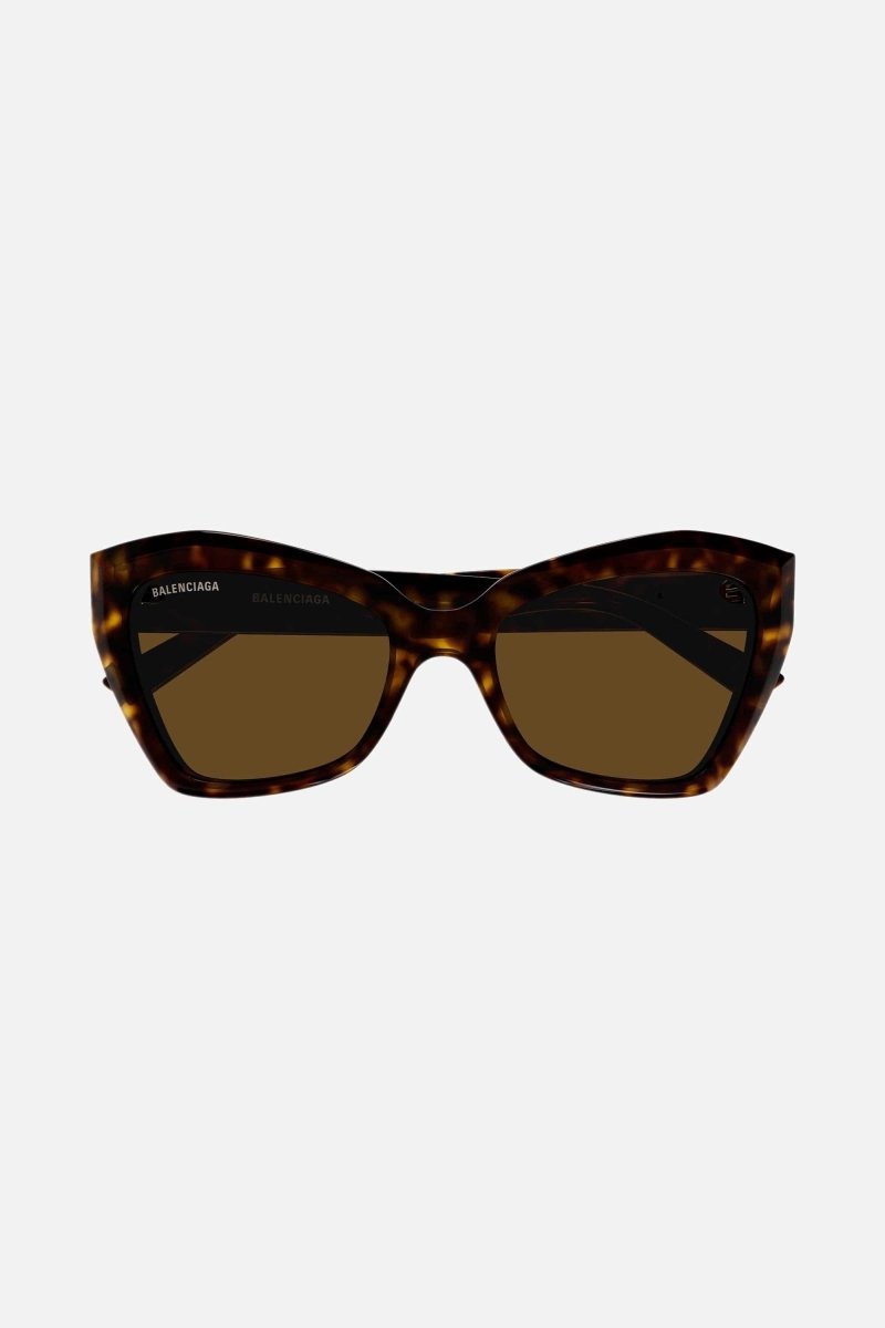 Balenciaga havana oversize cat-eye sunglasses with BB logo - Lux Studios