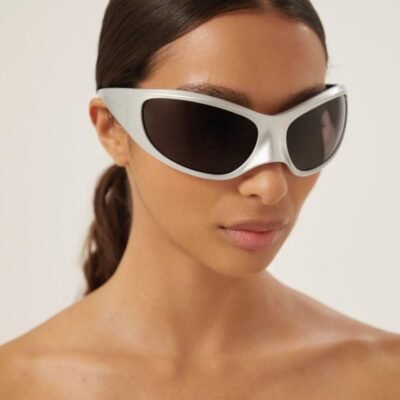 Balenciaga Skin XXL Cat sunglasses in silver - Lux Studios