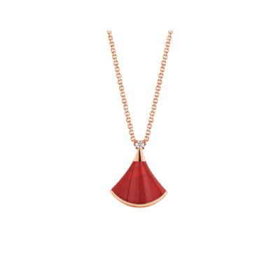 DREAM NECKLACE CARNELIAN 1 DIAMOND