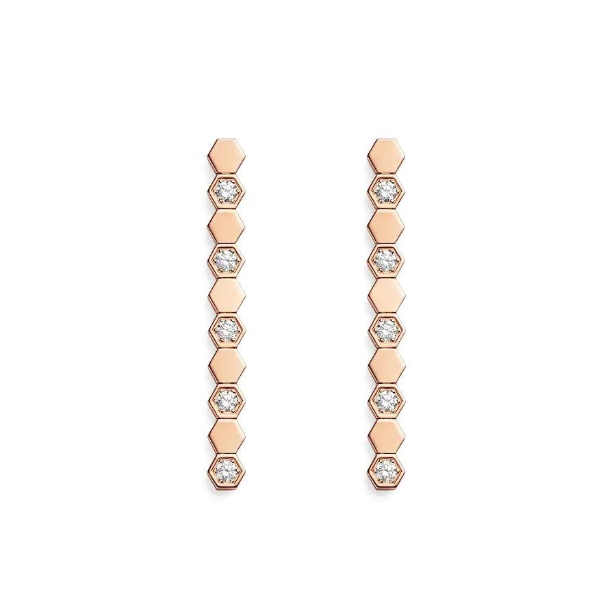 BEE LOVE ROSE GOLD DIAMOND LONG EARRINGS