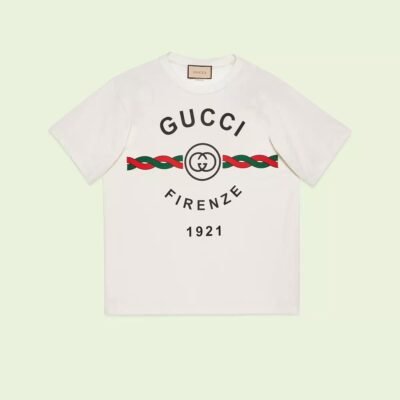 Cotton jersey 'Gucci Firenze 1921' T-shirt - Lux Studios