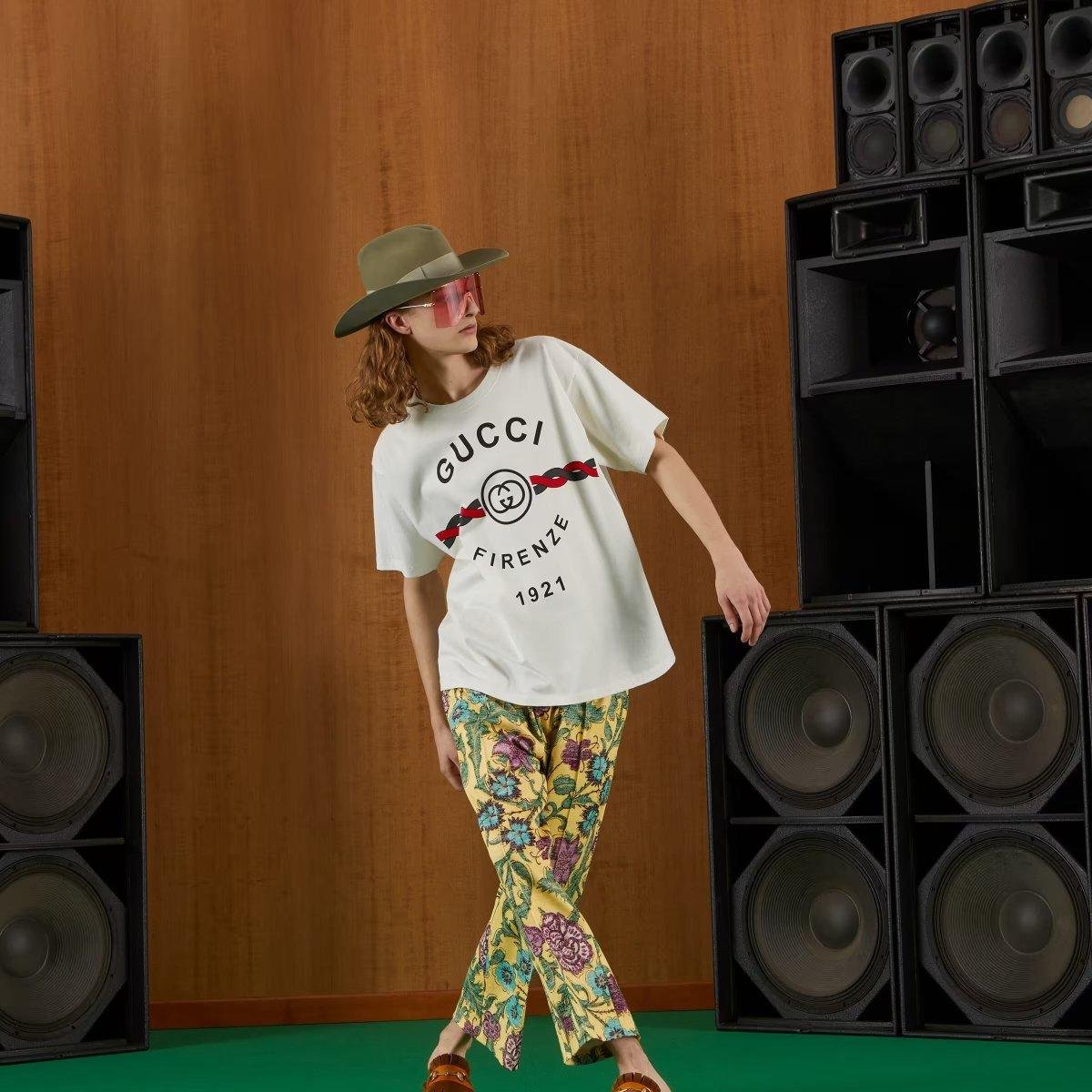 Cotton jersey 'Gucci Firenze 1921' T-shirt - Lux Studios