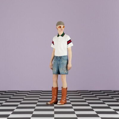 Cotton jersey polo with Web - Lux Studios