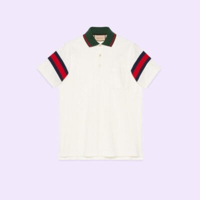 Cotton jersey polo with Web - Lux Studios