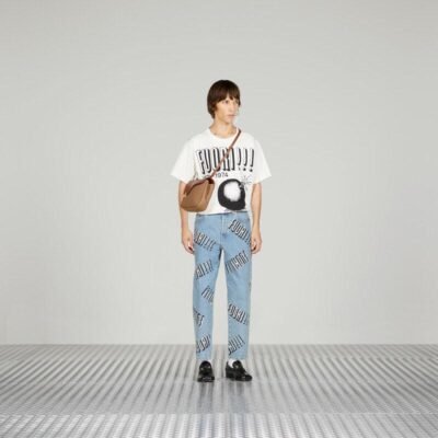 Cotton jersey T-shirt with Fuori!!! print - Lux Studios