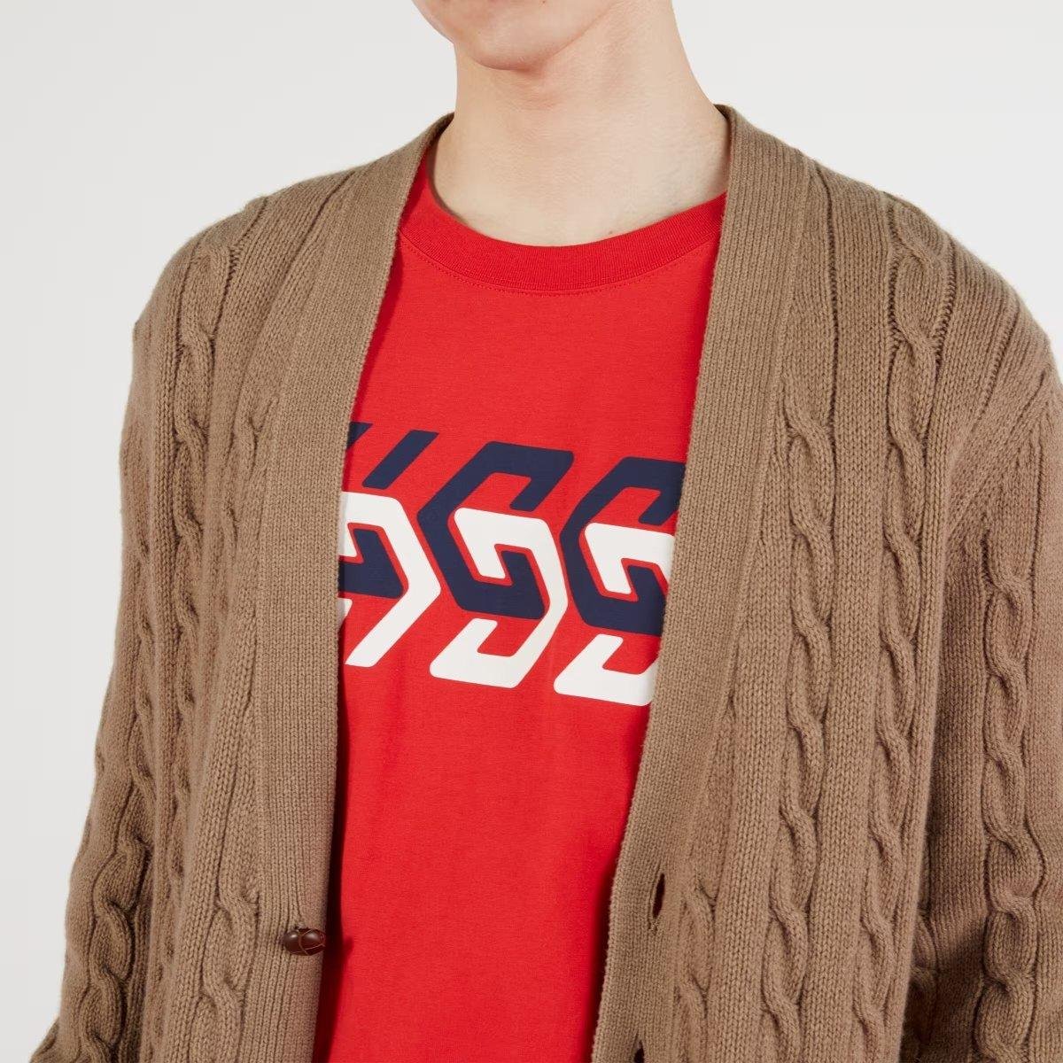 Cotton jersey T-shirt with Gucci mirror print - Lux Studios