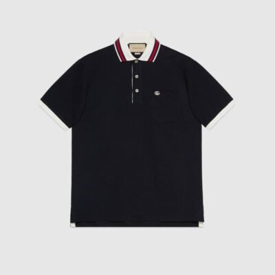 Cotton piquet polo with Double G - Lux Studios