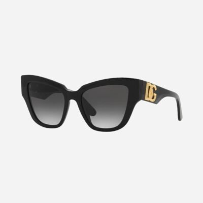 Dolce&Gabbana black cat eye sunglasses with DG logo - Lux Studios