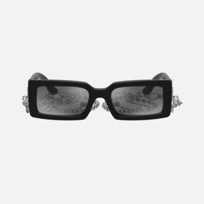 Dolce&Gabbana black rectangular with chain sunglasses - Lux Studios