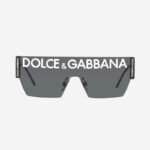 Dolce&Gabbana grey mask sunglasses with logo - Lux Studios