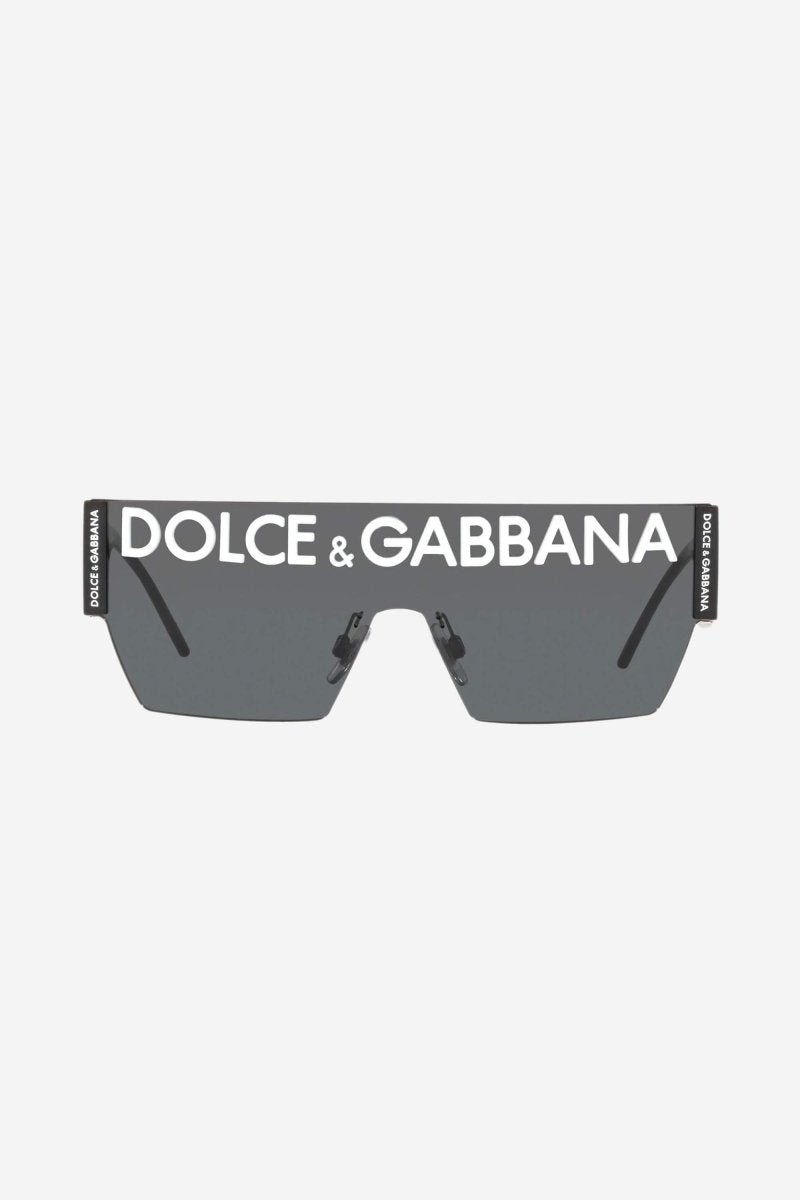 Dolce&Gabbana grey mask sunglasses with logo - Lux Studios