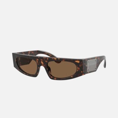 Dolce&Gabbana havana rectangular cat-eye sunglasses - Lux Studios