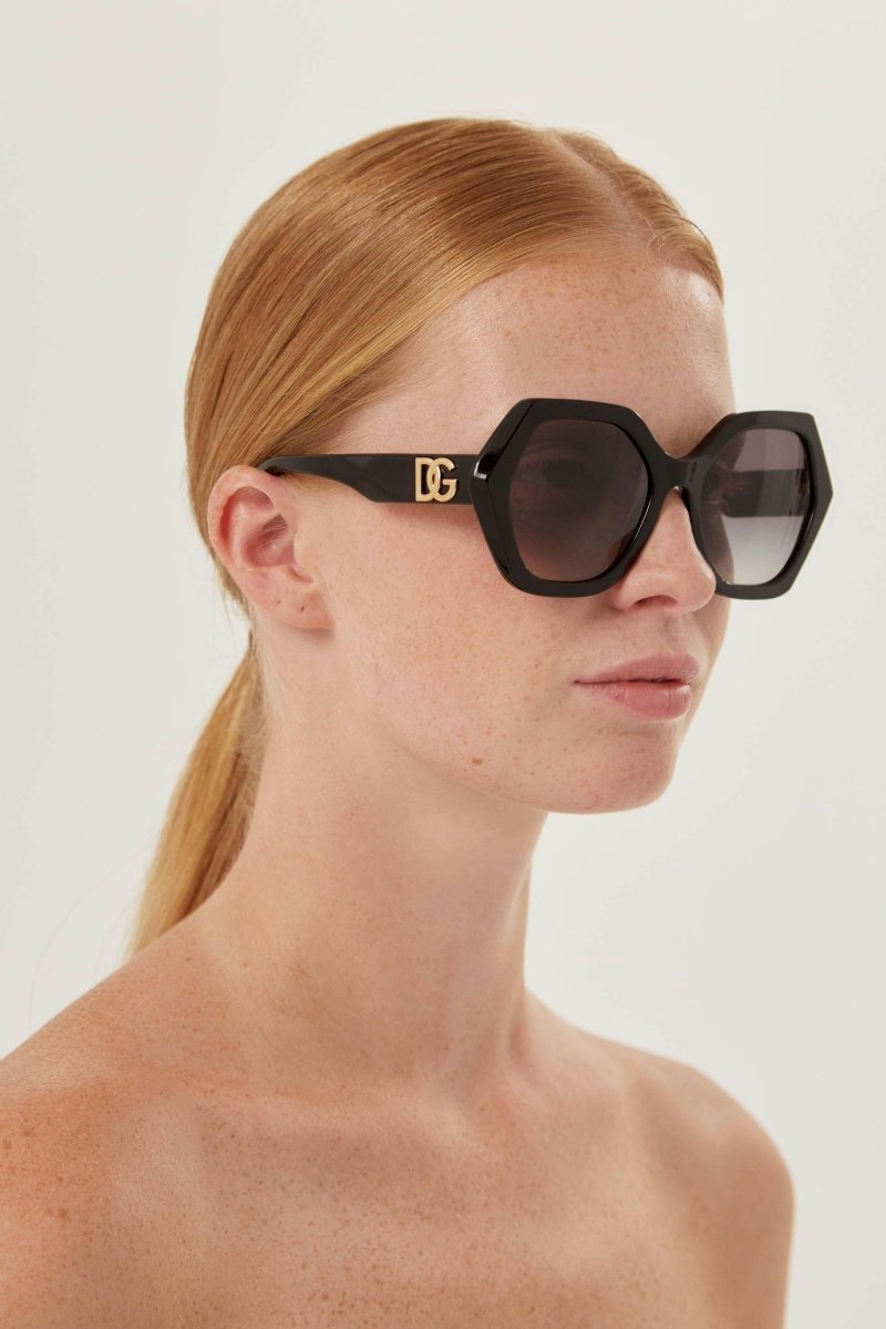 Dolce&Gabbana hexagonal black sunglasses - Lux Studios