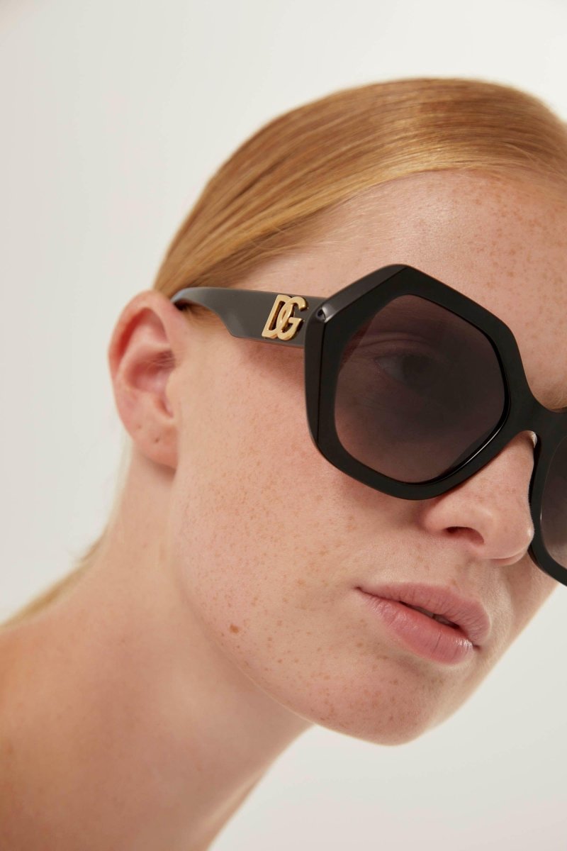 Dolce&Gabbana hexagonal black sunglasses - Lux Studios
