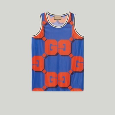 GG print mesh tank top - Lux Studios