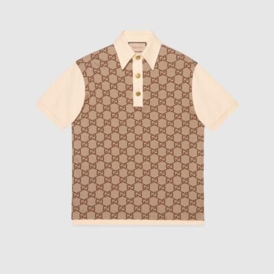 Jumbo GG cotton silk jacquard polo - Lux Studios