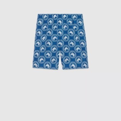 Nylon equestrian print swim shorts - Lux Studios