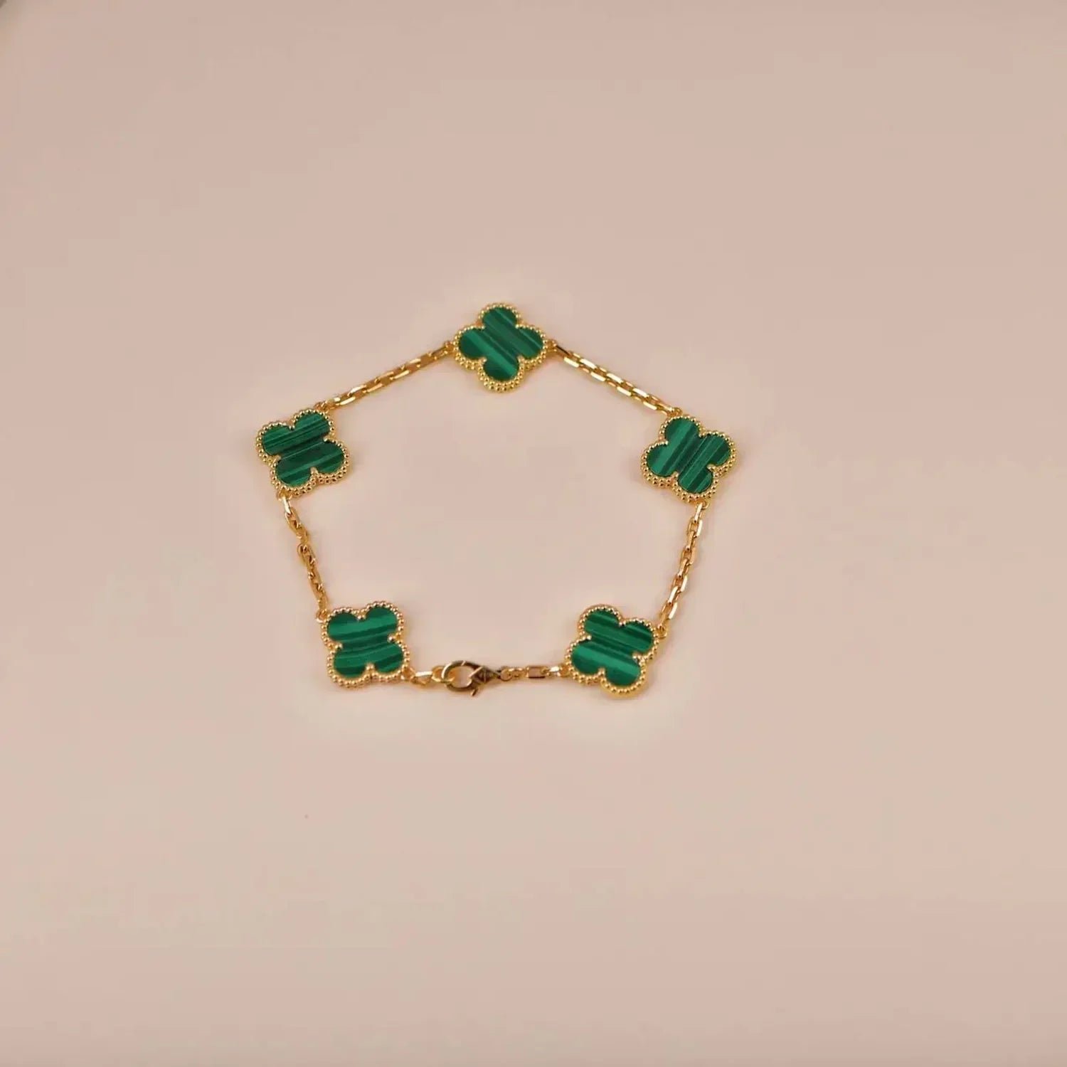 CLOVER 5 MOTIFS MALACHITE BRACELET