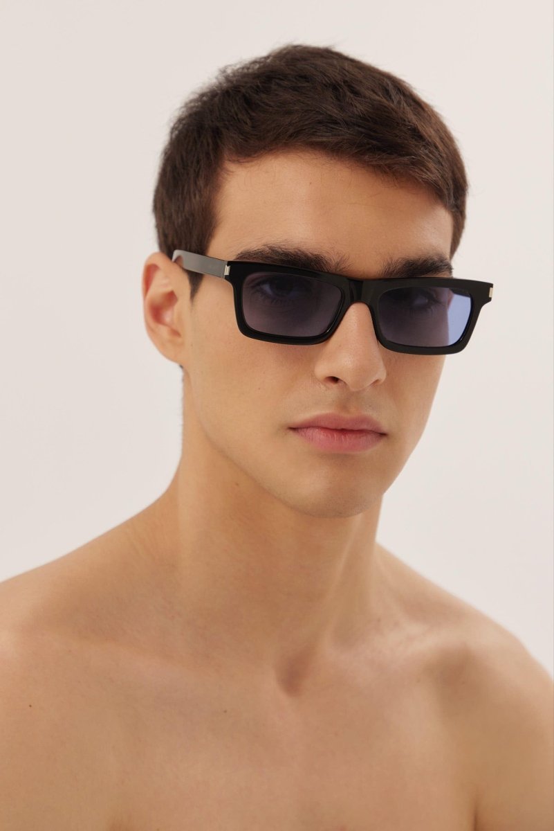 Saint Laurent angular black and blue UNISEX sunglasses - Lux Studios