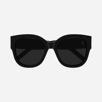 Saint Laurent SL M95 oversized black and silver cat eye sunglasses - Lux Studios