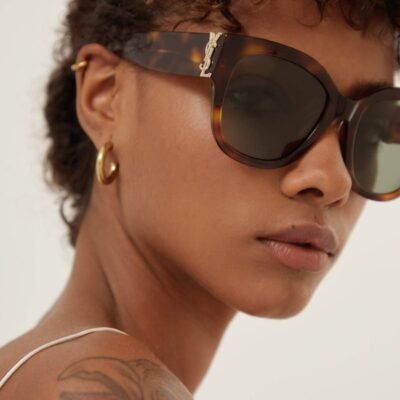 Saint Laurent SL M95 oversized havana cat eye sunglasses - Lux Studios