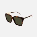 Saint Laurent squared cat eye havana sunglasses - Lux Studios