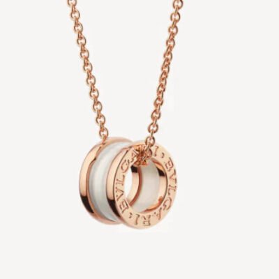 ZERO 1 WHITE CERAMIC ROSE GOLD NECKLACE