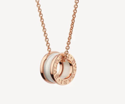 ZERO 1 WHITE CERAMIC ROSE GOLD NECKLACE
