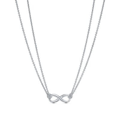 SILVER INFINITY DOUBLE CHAIN NECKLACE
