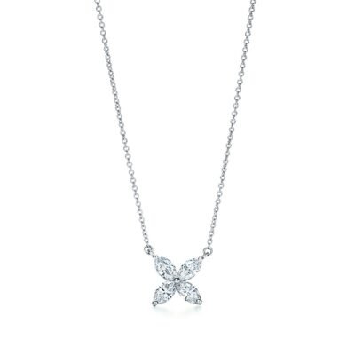 PLATINUM AND DIAMOND VICTORIA PENDANT NECKLACE