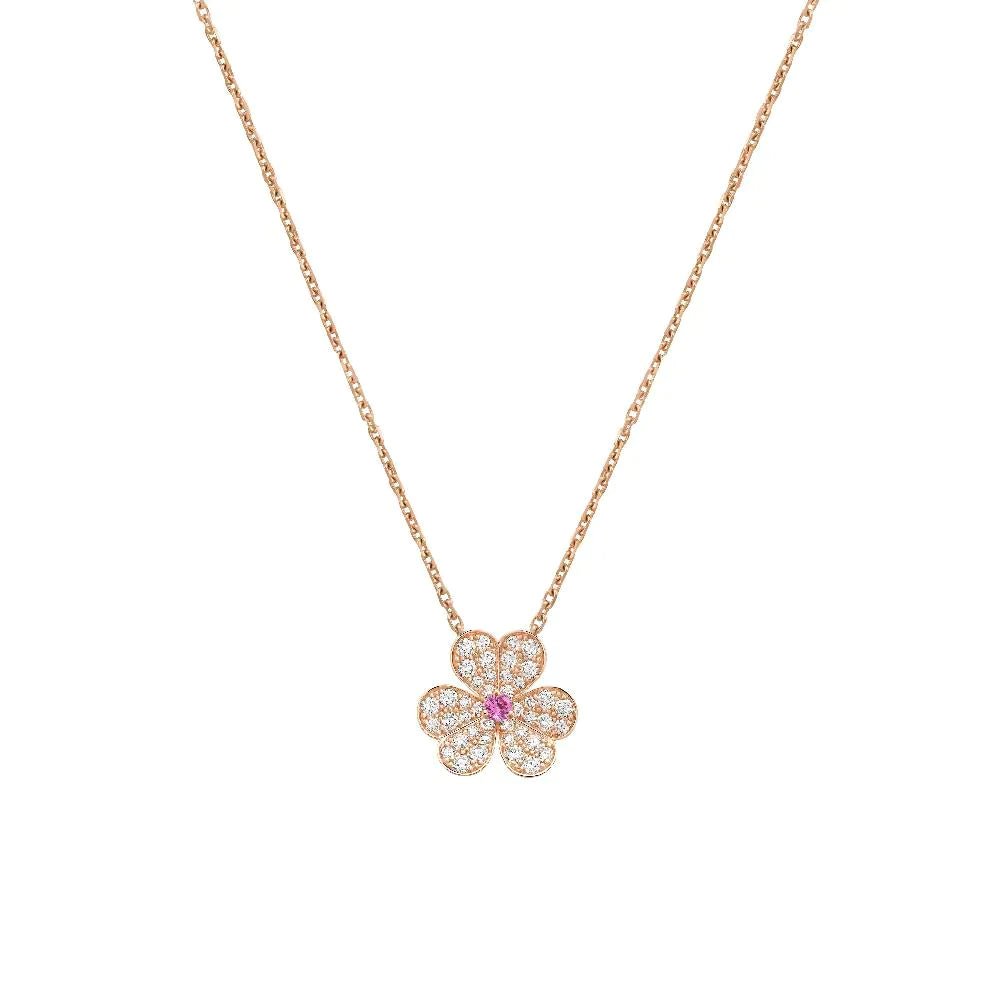 FRIVOLE ROSE GOLD FLOWER DIAMOND NECKLACE