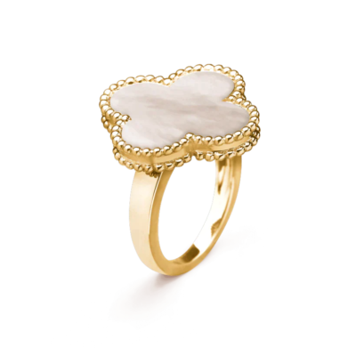 CLOVER WHITE MOP RING