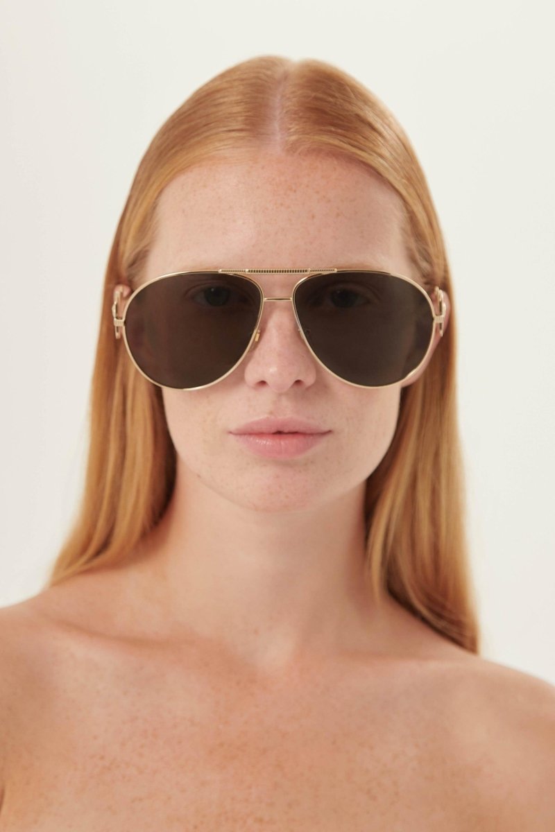 Versace caravan sunglasses with gold details - Lux Studios