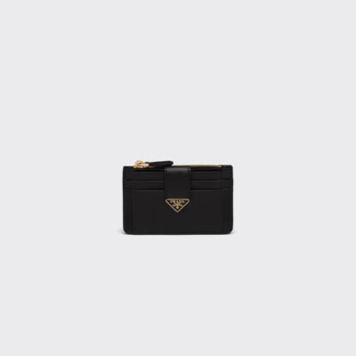 Saffiano and smooth leather card holder