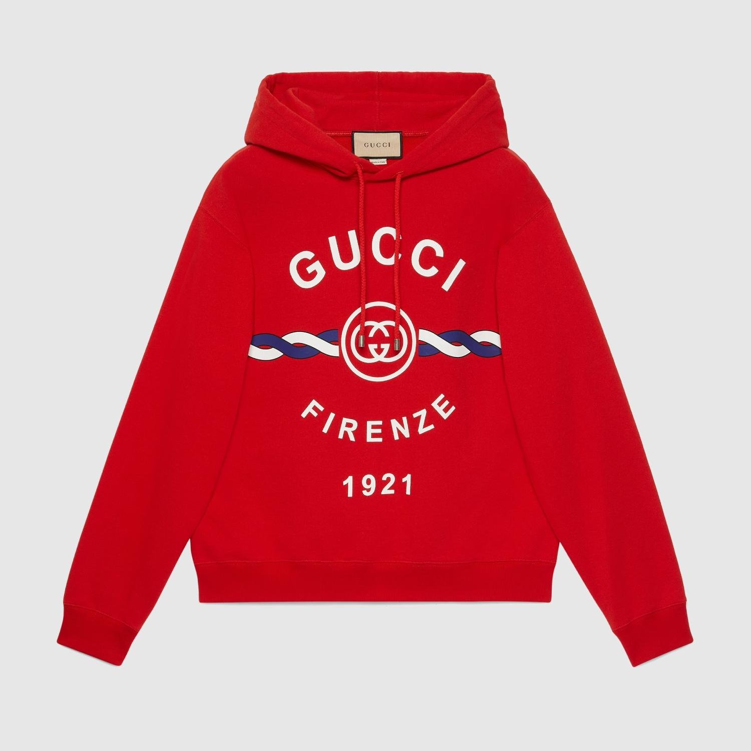 COTTON 'GUCCI FIRENZE 1921' HOODED SWEATSHIRT