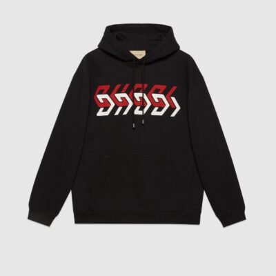 JERSEY SWEATSHIRT WITH GUCCI MIRROR PRINT