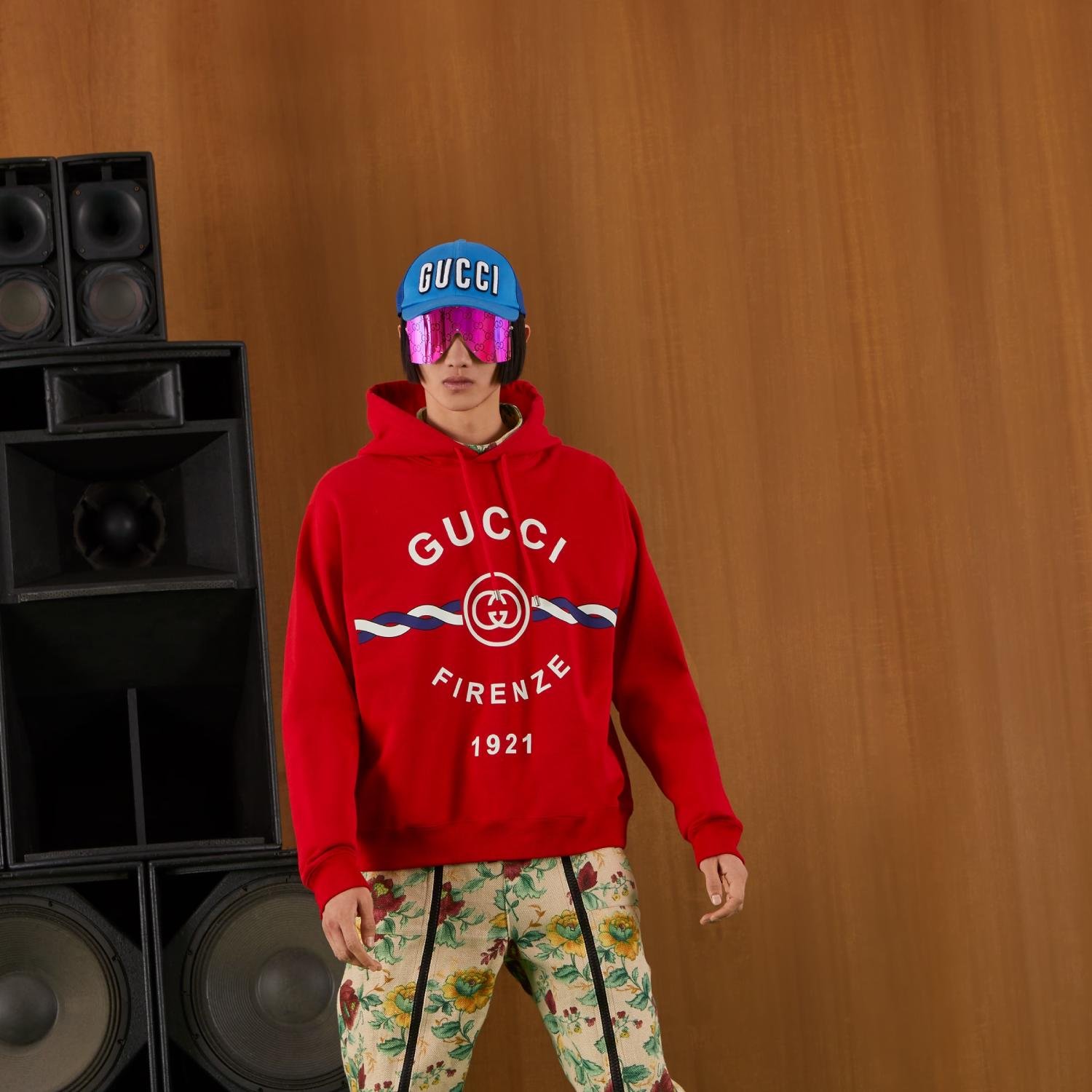COTTON 'GUCCI FIRENZE 1921' HOODED SWEATSHIRT