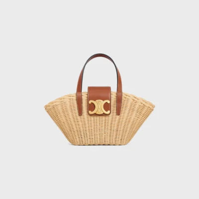 TEEN COUFFIN IN WICKER AND NATURAL CALFSKIN NATURAL / TAN